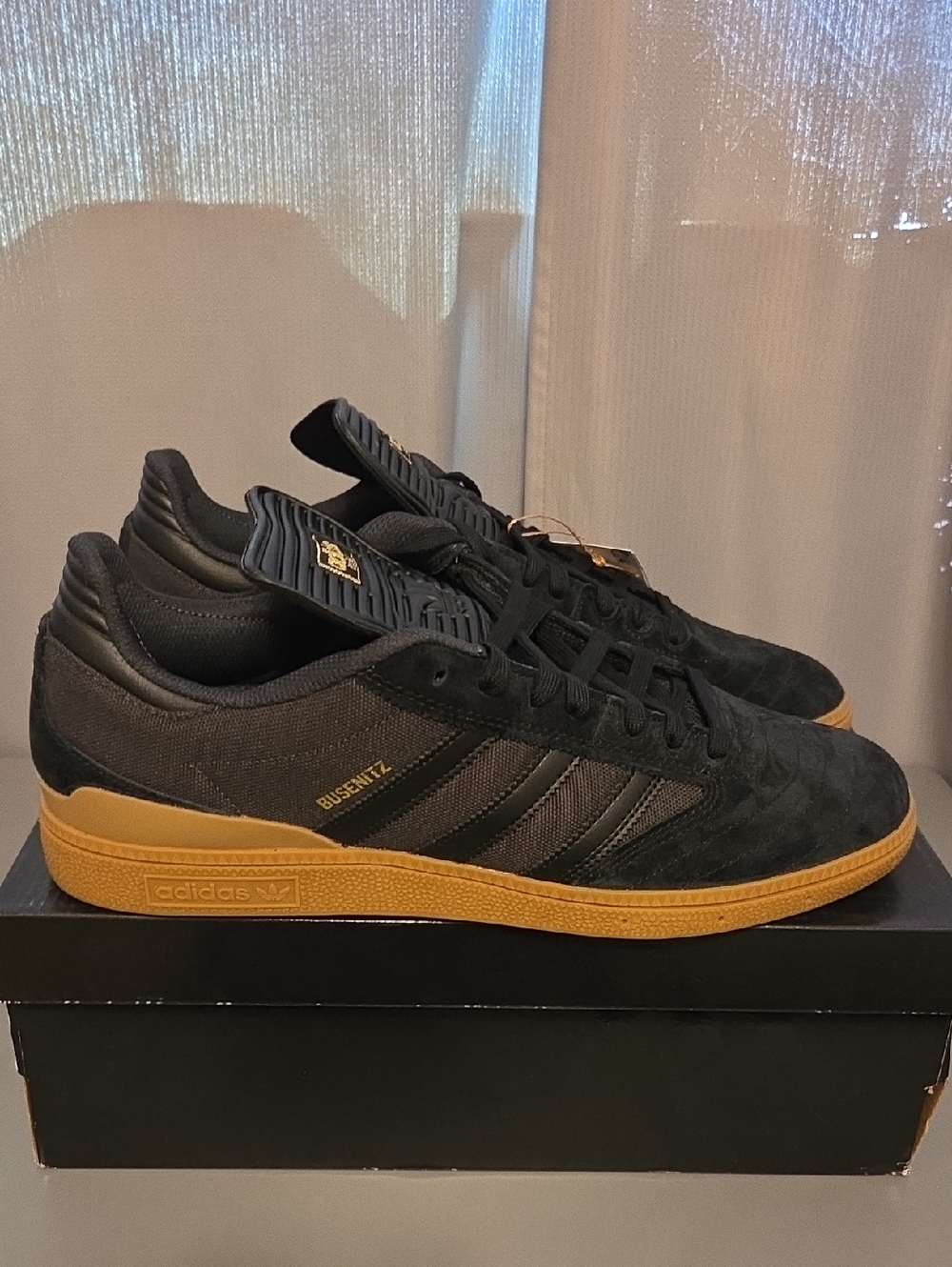 adidas Busenitz Men's Black with Gum Outsole Skate Sneakers